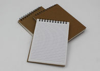 Eco - Friendly Pocket Kraft Paper Notebook With Line Printing Inside / Spiral Notepad