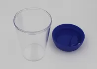 Reusable Single Wall Clear Plastic Coffee Cups With Lids / Plastic Travel Coffee Mugs